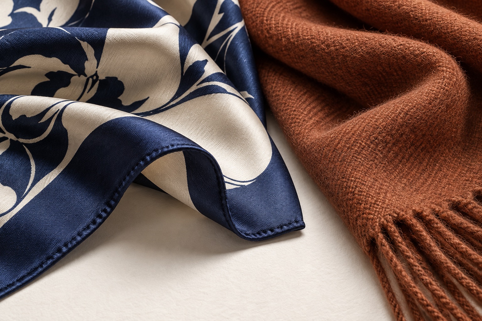 Botanical silk scarf