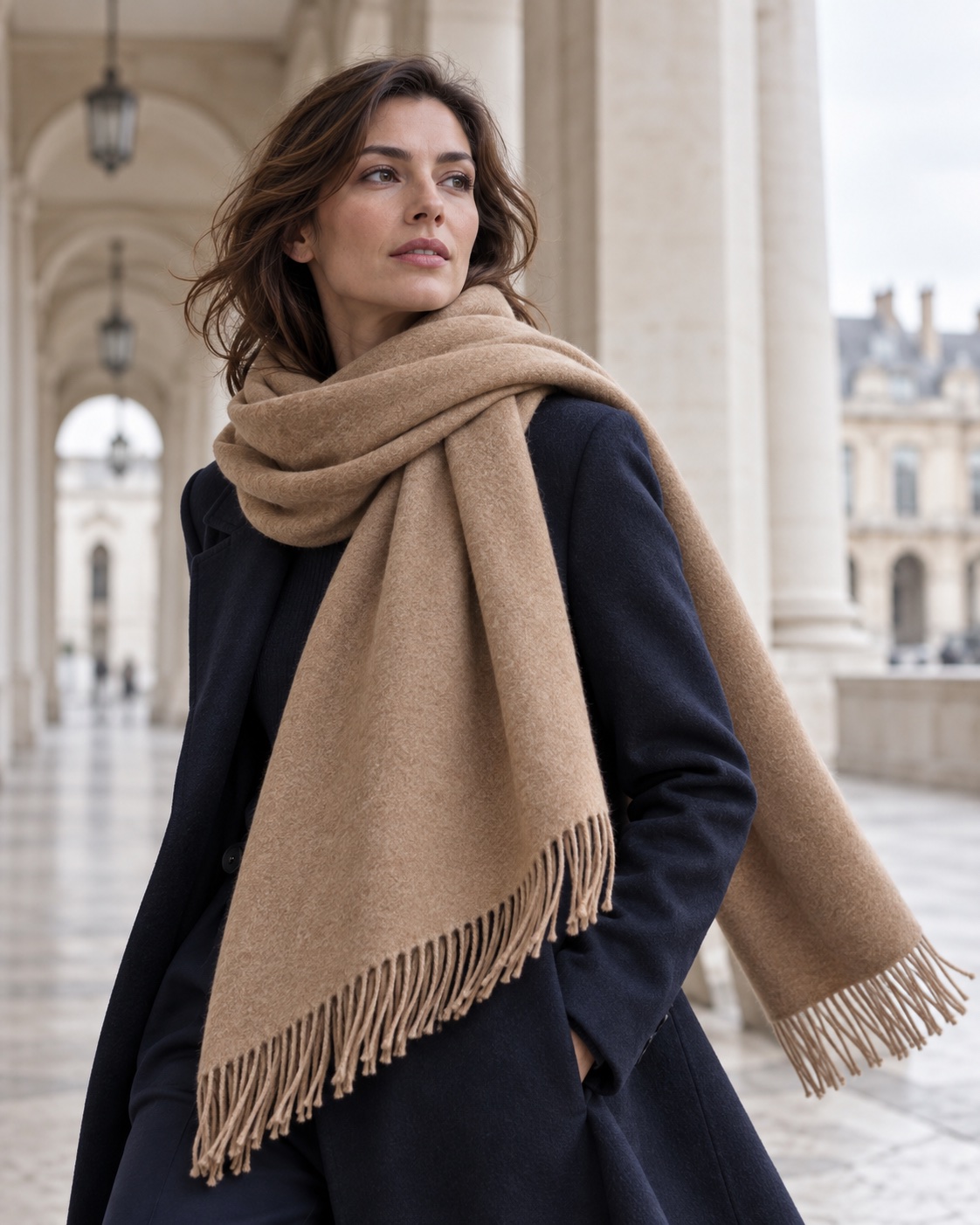 Textured winter scarf